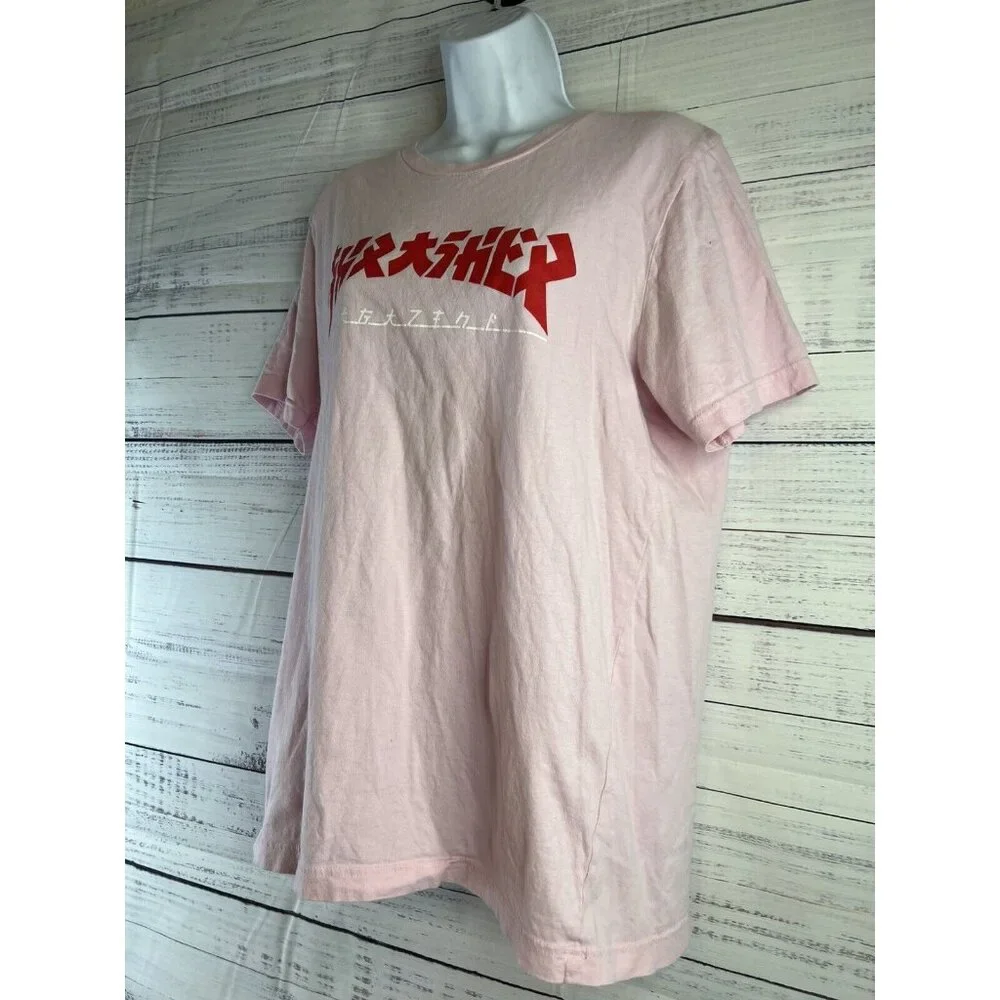 Thrasher Magazine Godzilla Logo Light Pink Womens Skateboard T-Shirt Size L - Picture 3 of 10